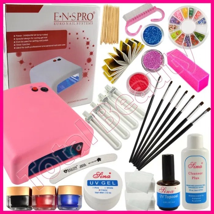 Kit Unghii Gel Avantajos cu Lampa UV profesionala geluri
