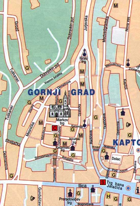 Zagreb City Centre Map