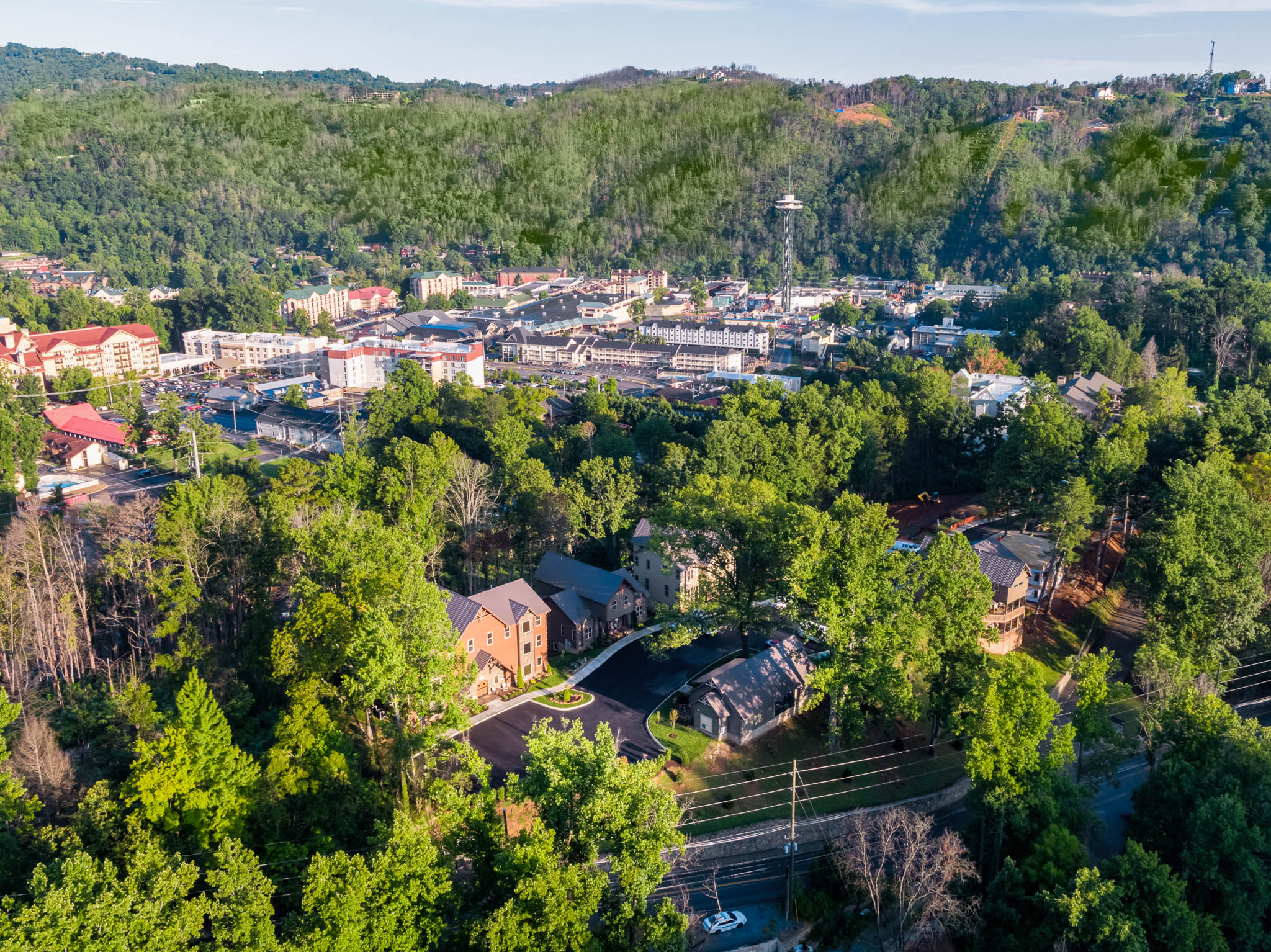 Cherokee Cabins Gatlinburg Franklin Aerial