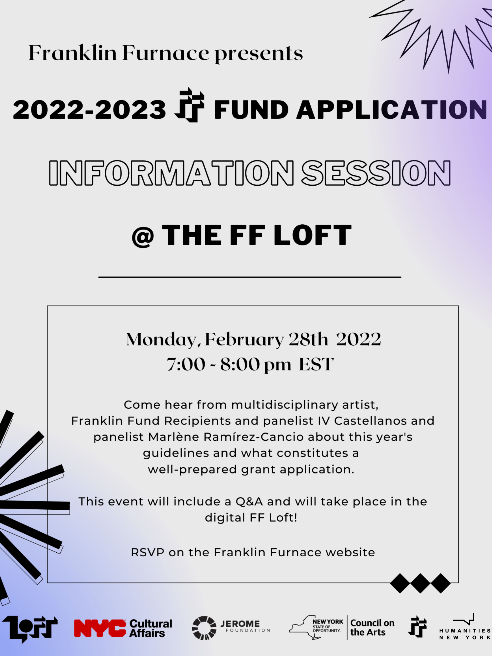 202223 FF Fund Application Information Session Franklin Furnace