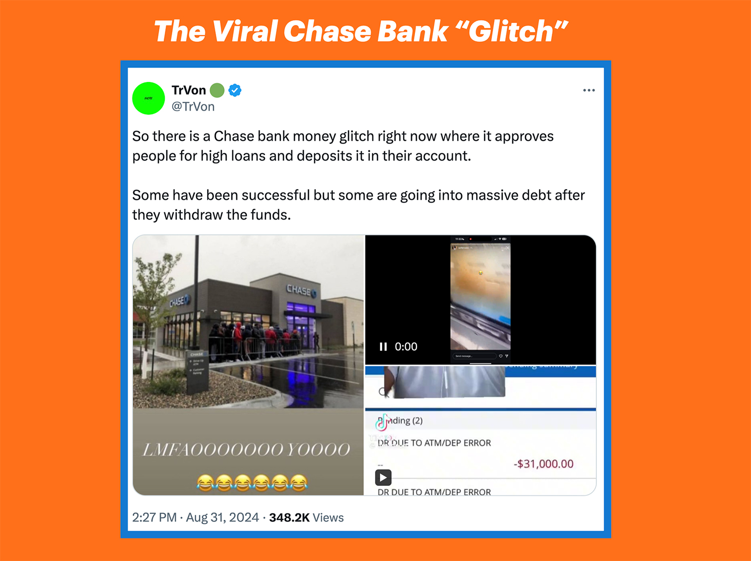 The Viral Chase Bank "Glitch" Is Check Fraud Mass Hysteria Frank on Fraud