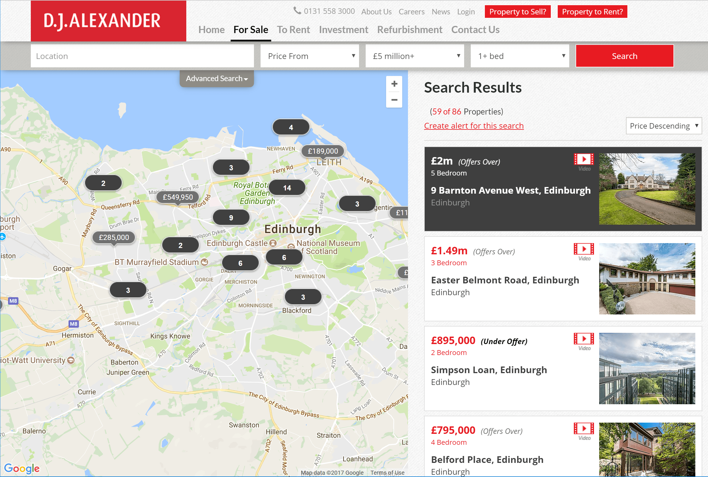 DJ Alexander A modern property sales & lettings website Fraser Clark