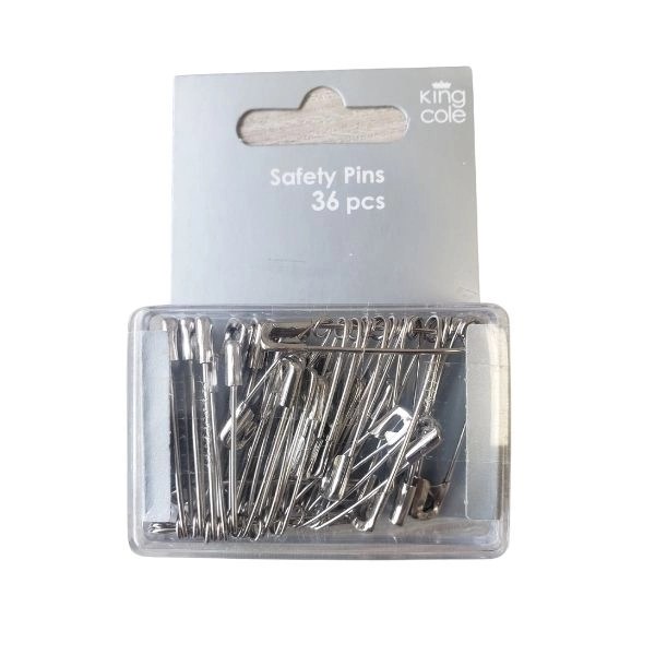 Safety Pins Assorted (Steel) 36 pcs Fraser's Wool Shop Sunderland