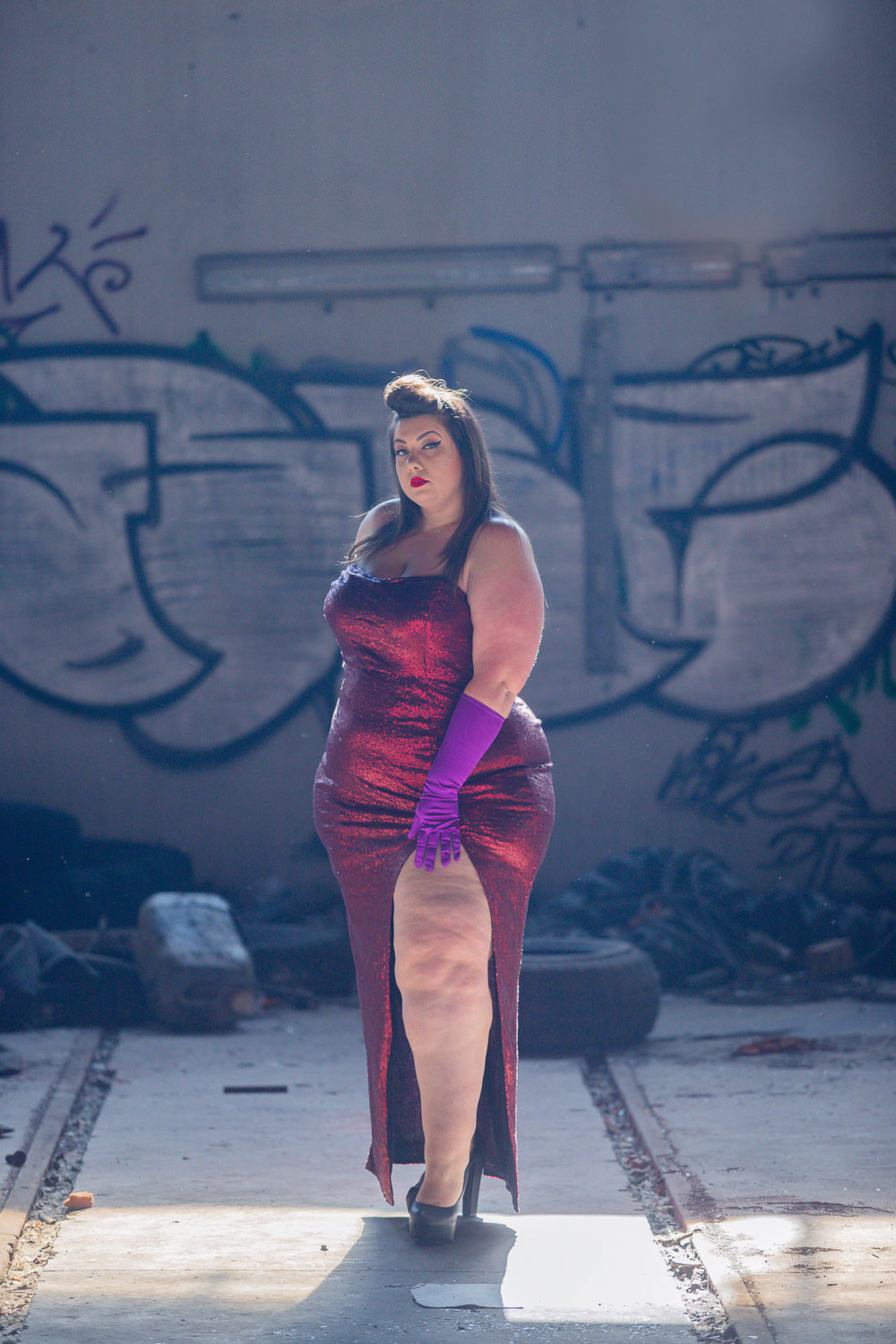 Jessica Rabbit red sequin dress plus size Virginie Grossat Blog