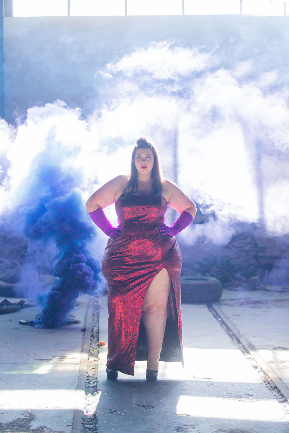 Jessica Rabbit red sequin dress plus size Virginie Grossat Blog