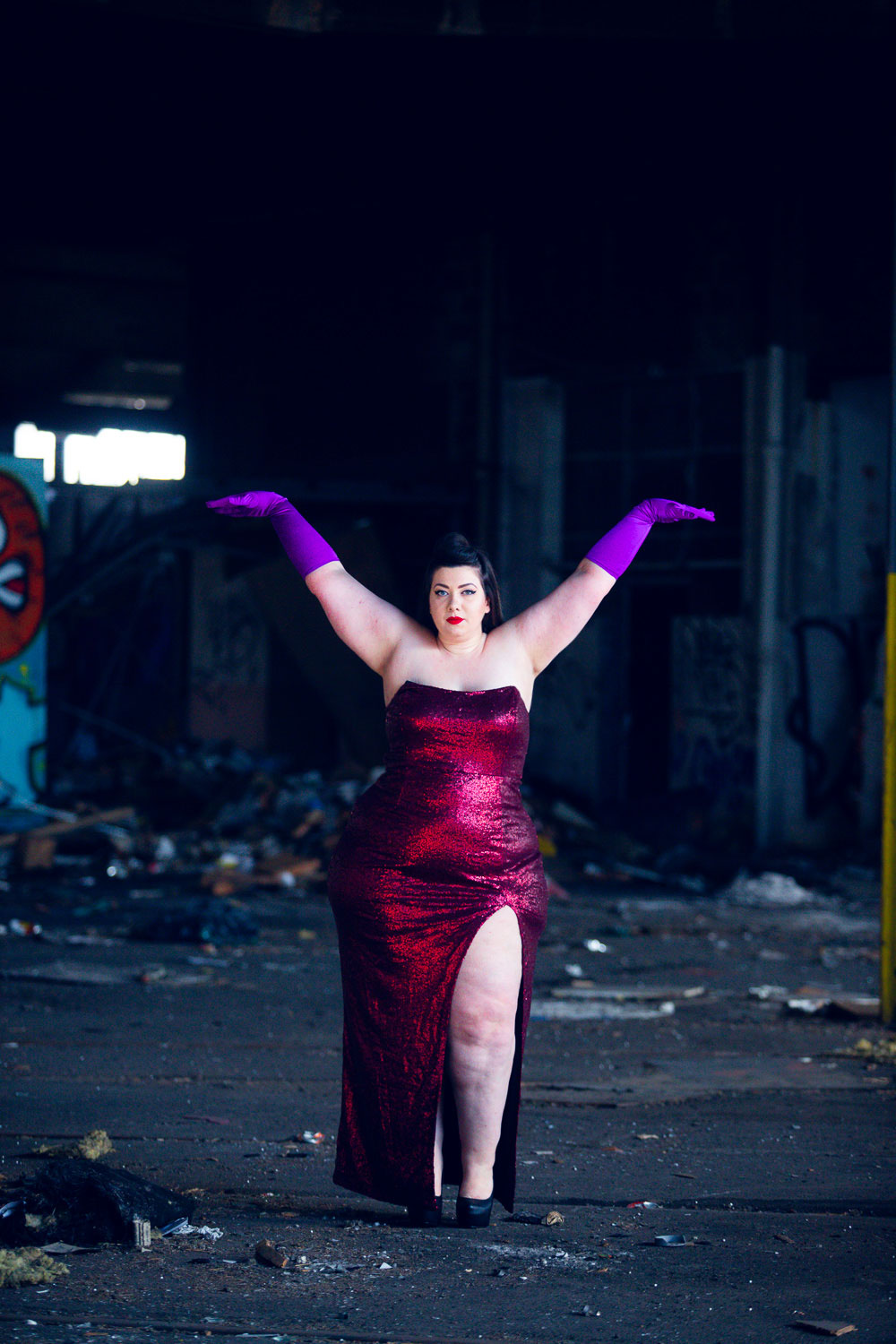 Jessica Rabbit red sequin dress plus size Virginie Grossat Blog