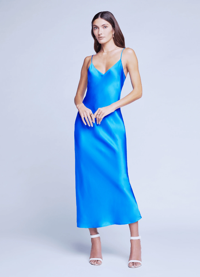 Seridie Slip Dress in Neon Blue Fredas