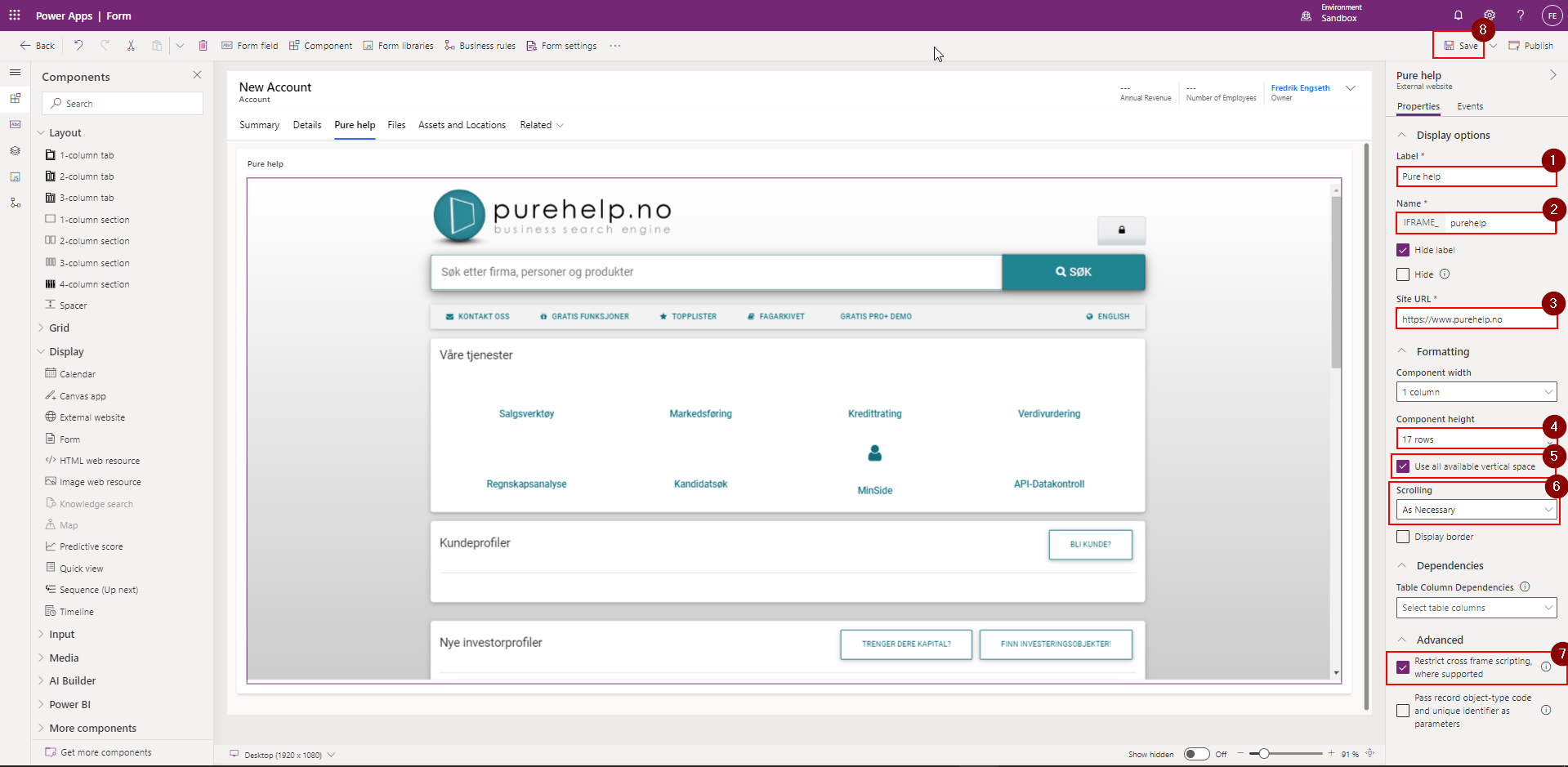 How to Add and Customize iFrames in Dynamics 365 Fredrik Engseth