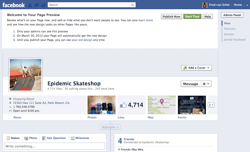 Timeline For Facebook Pages Fred van Schie