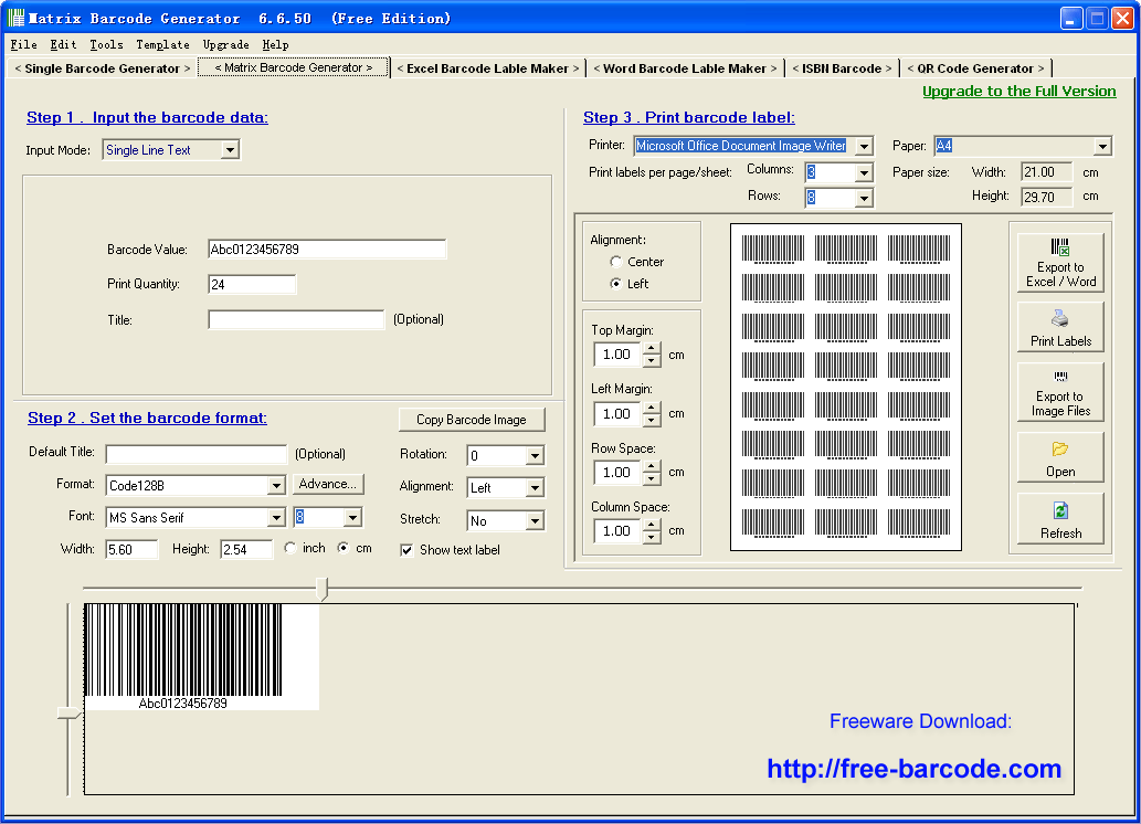 EasierSoft Free Bulk Barcode Generator Software Use Excel data make