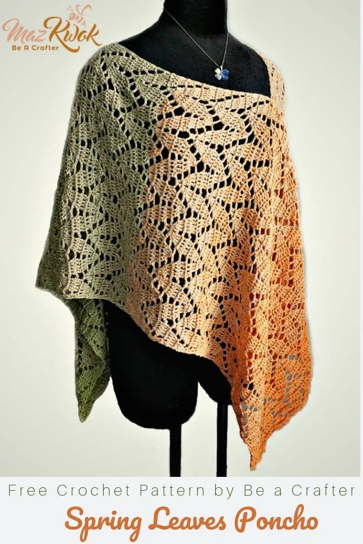 Free Crochet Pattern Spring Leaves Poncho · Free Crochet Patterns