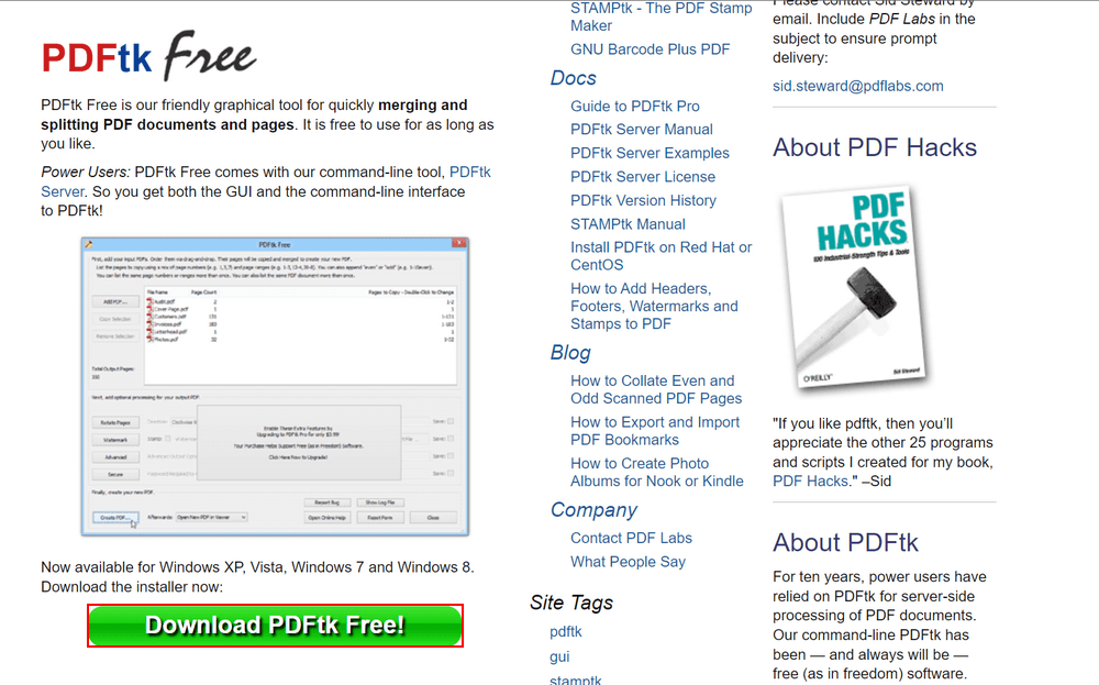 PDFtkをダウンロード・インストールする方法｜フリーめそっど