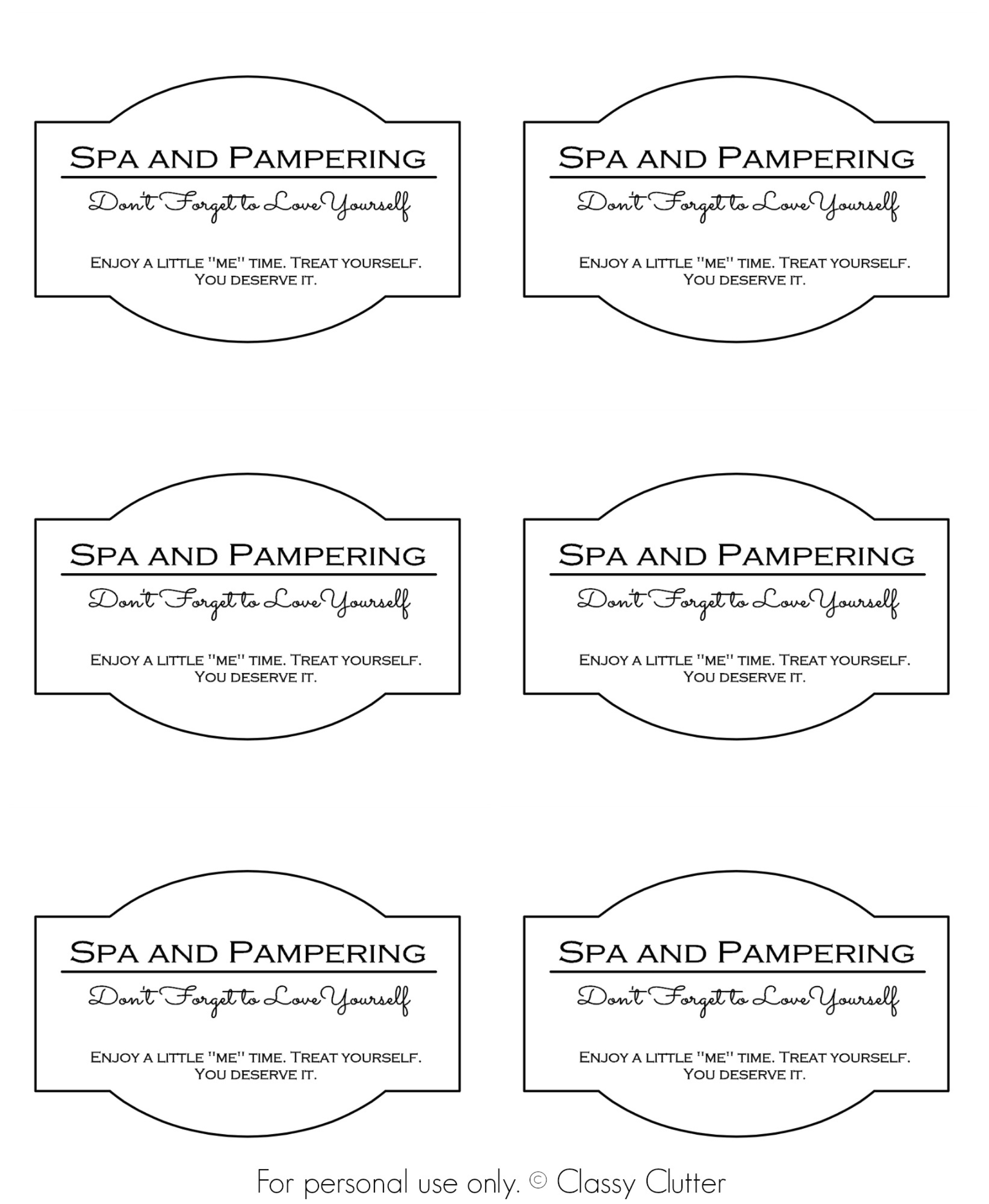 Spa In A Jar Free Printable Labels Free Printable