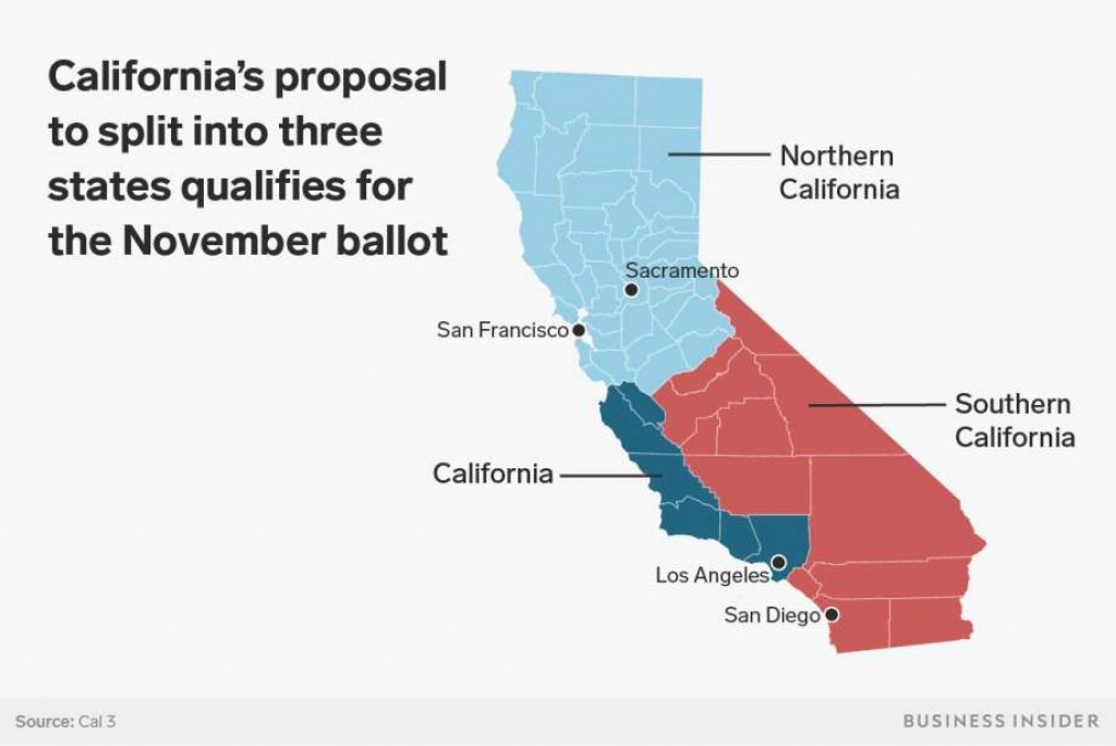 Splitting California Into Two States Map Splitting California Into Two States Map Printable Map