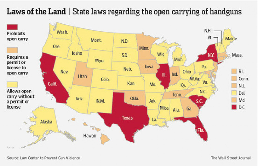 Map Where Is 'open Carry' Legal? The Numbers Wsj Inside Open Carry