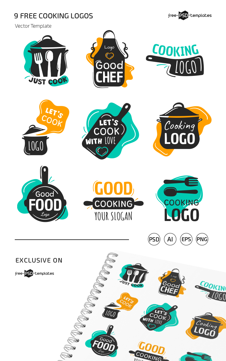 Free Cooking Logos Templates in EPS + PSD Free PSD Templates