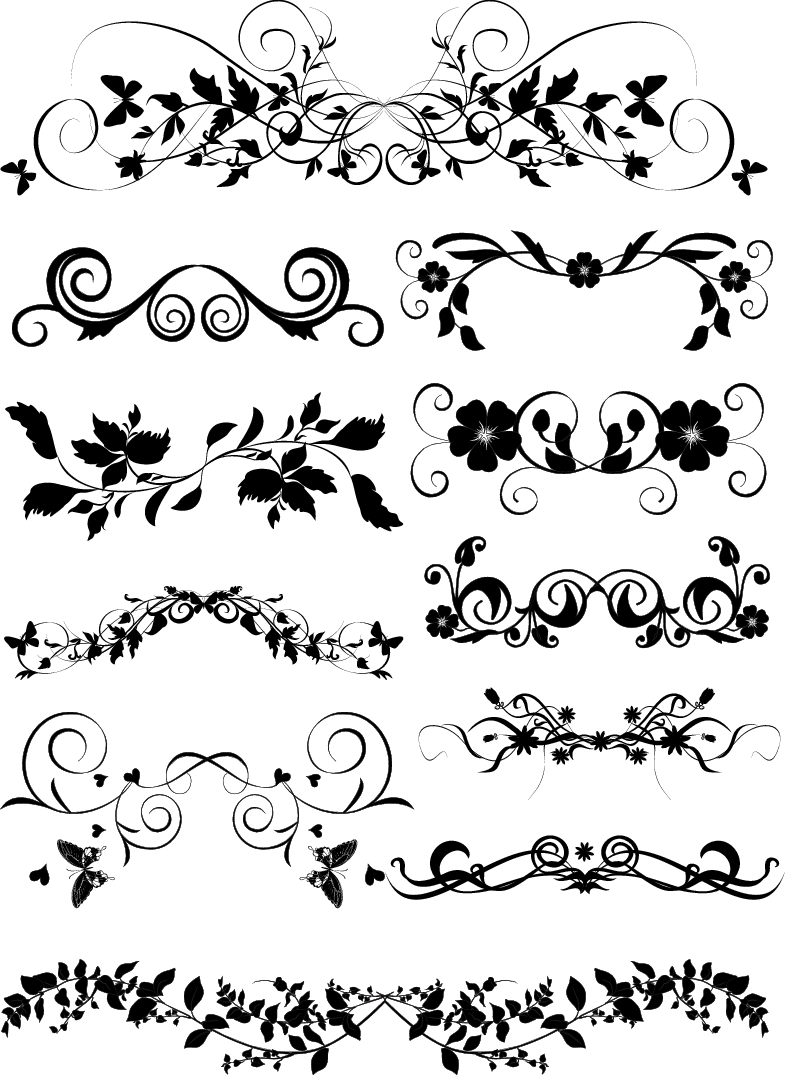 飾り罫、飾り枠などのベクター装飾100点セット | 飾り罫, 飾り枠, タトゥー レタリング フォント 細いラインで綺麗な飾り罫です。 － Free-Style – All Free