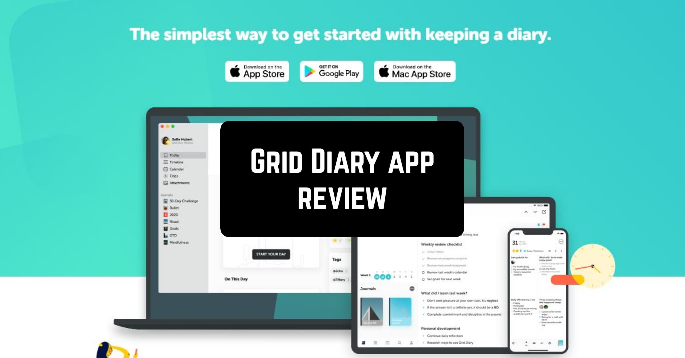 Grid Diary Journal, Planner App Review Free apps for Android and iOS
