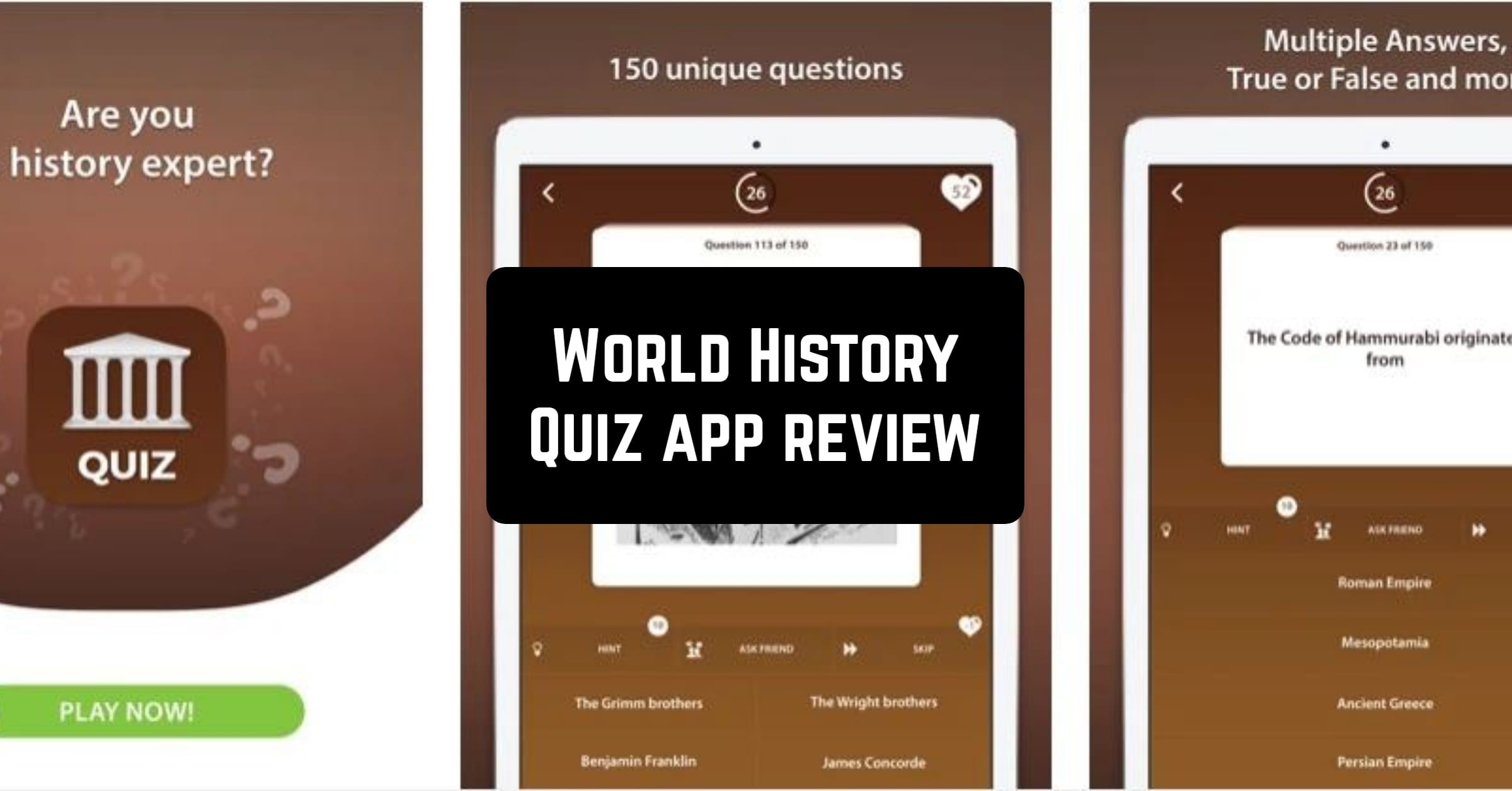 World History Quiz App Review Freeappsforme Free apps for Android