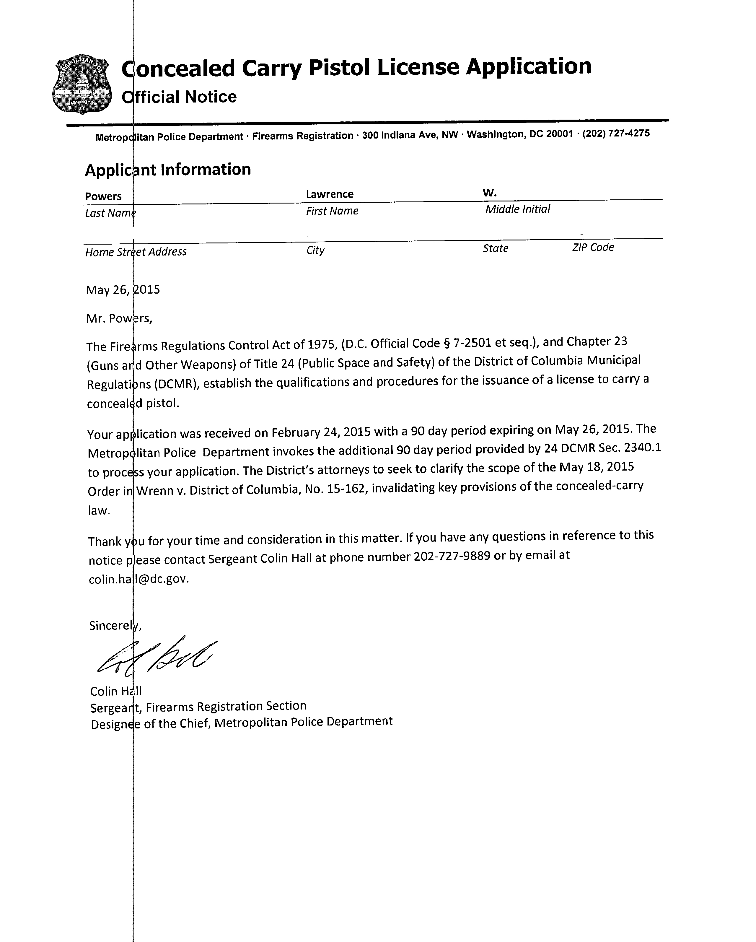 SAF Files Contempt of Court Motion Against District of Columbia The