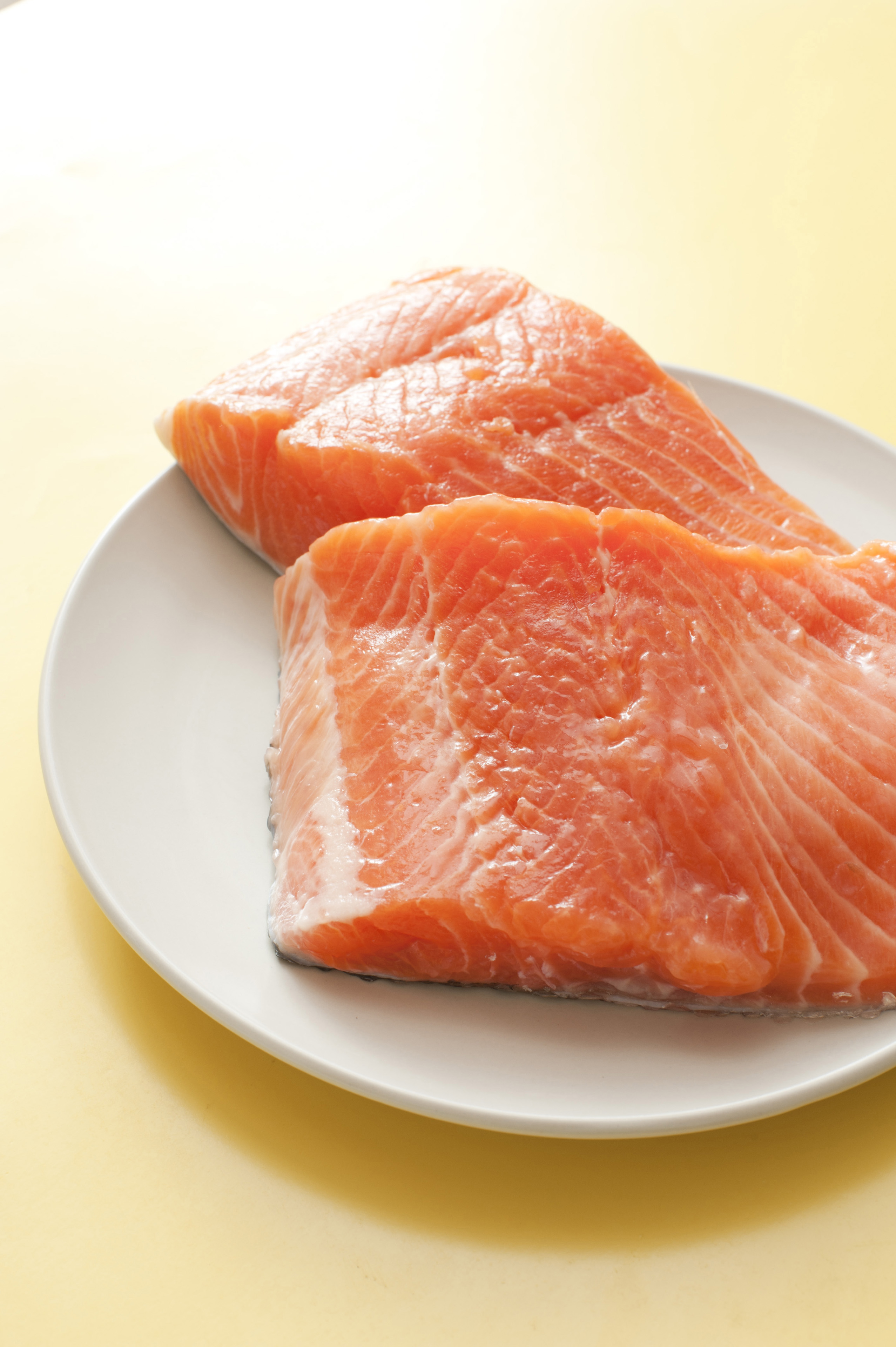 Free Image of Close up Raw Fish Meat on a White Plate Freebie.Photography