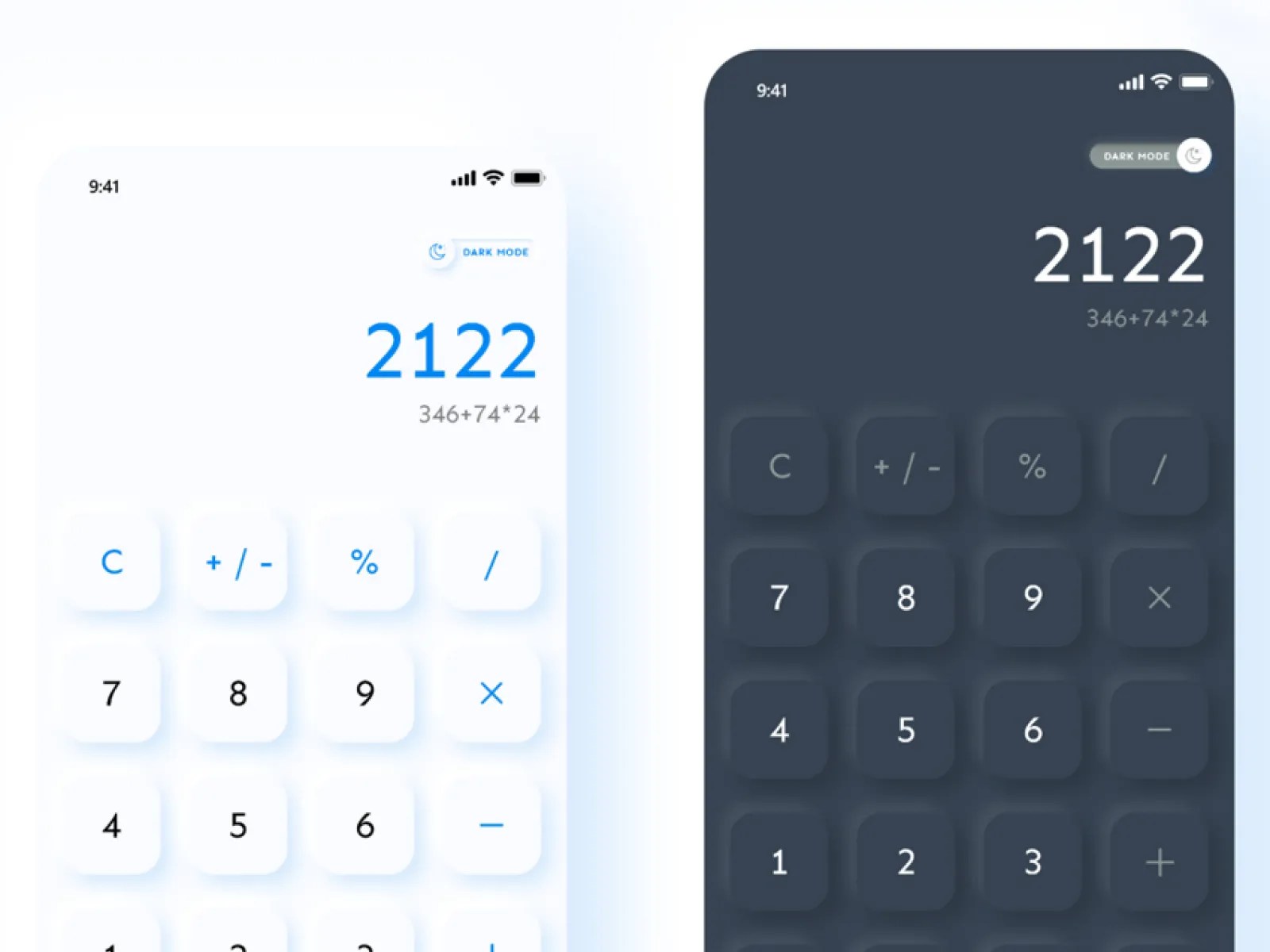 Calculator App UI Design freebie for Figma and Adobe XD