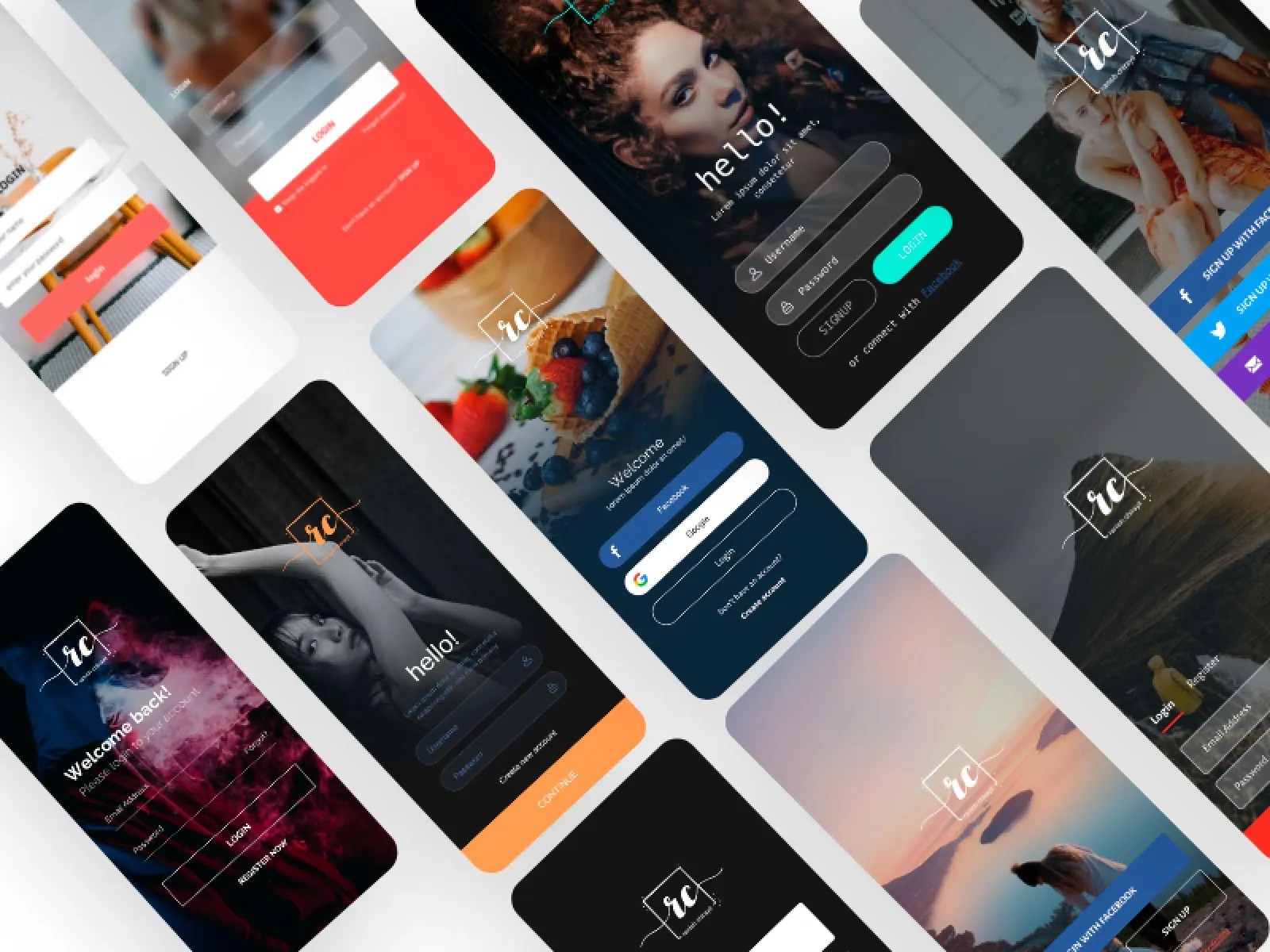 Kotlin UI Kit Layout freebie for Figma and Adobe XD