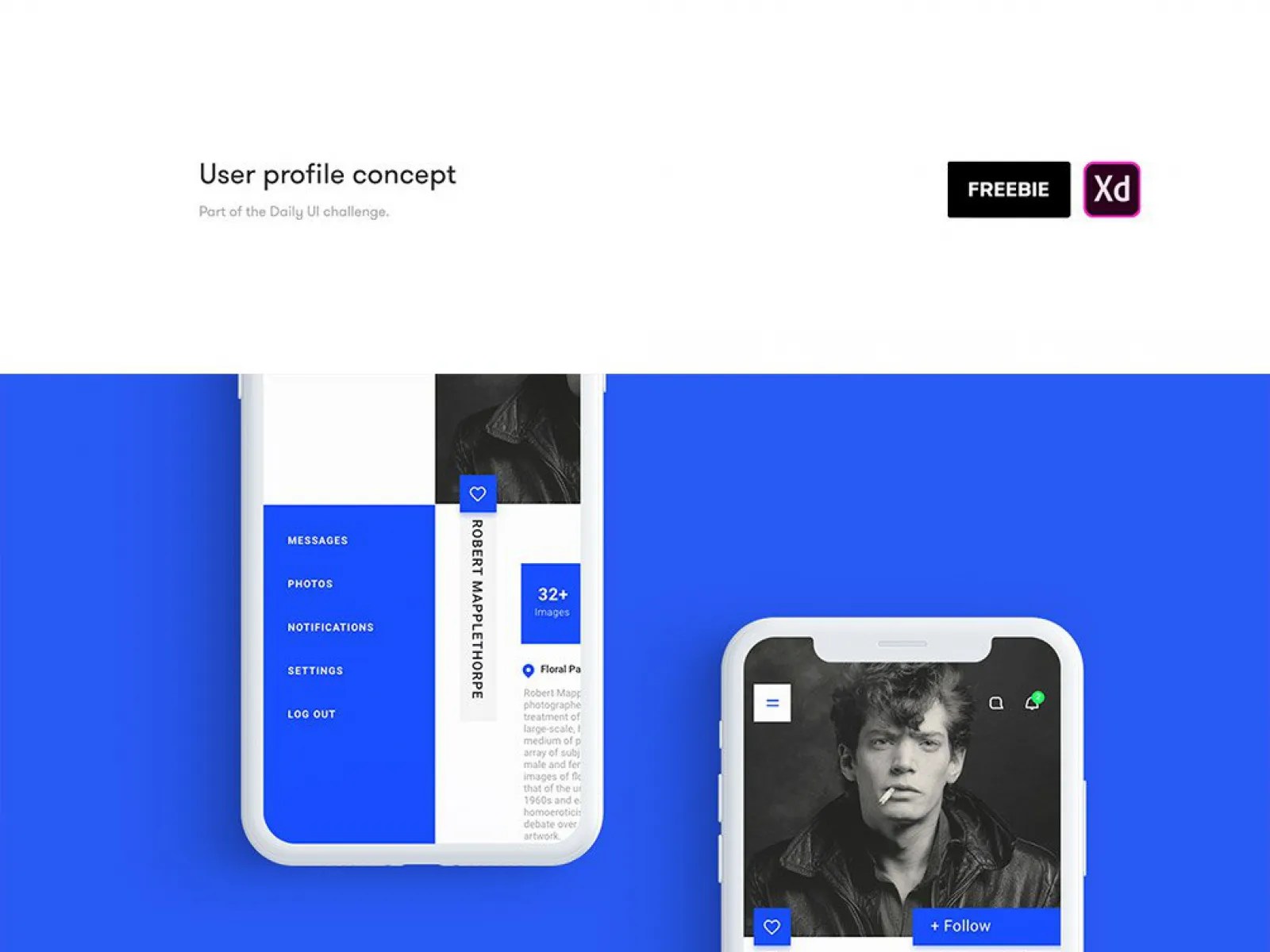 User Profile UI Kit freebie for Figma and Adobe XD