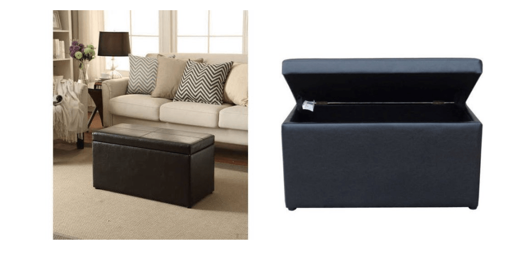 Faux Leather 30inch Hinged Storage Ottoman ONLY 29.00!! Freebies2Deals