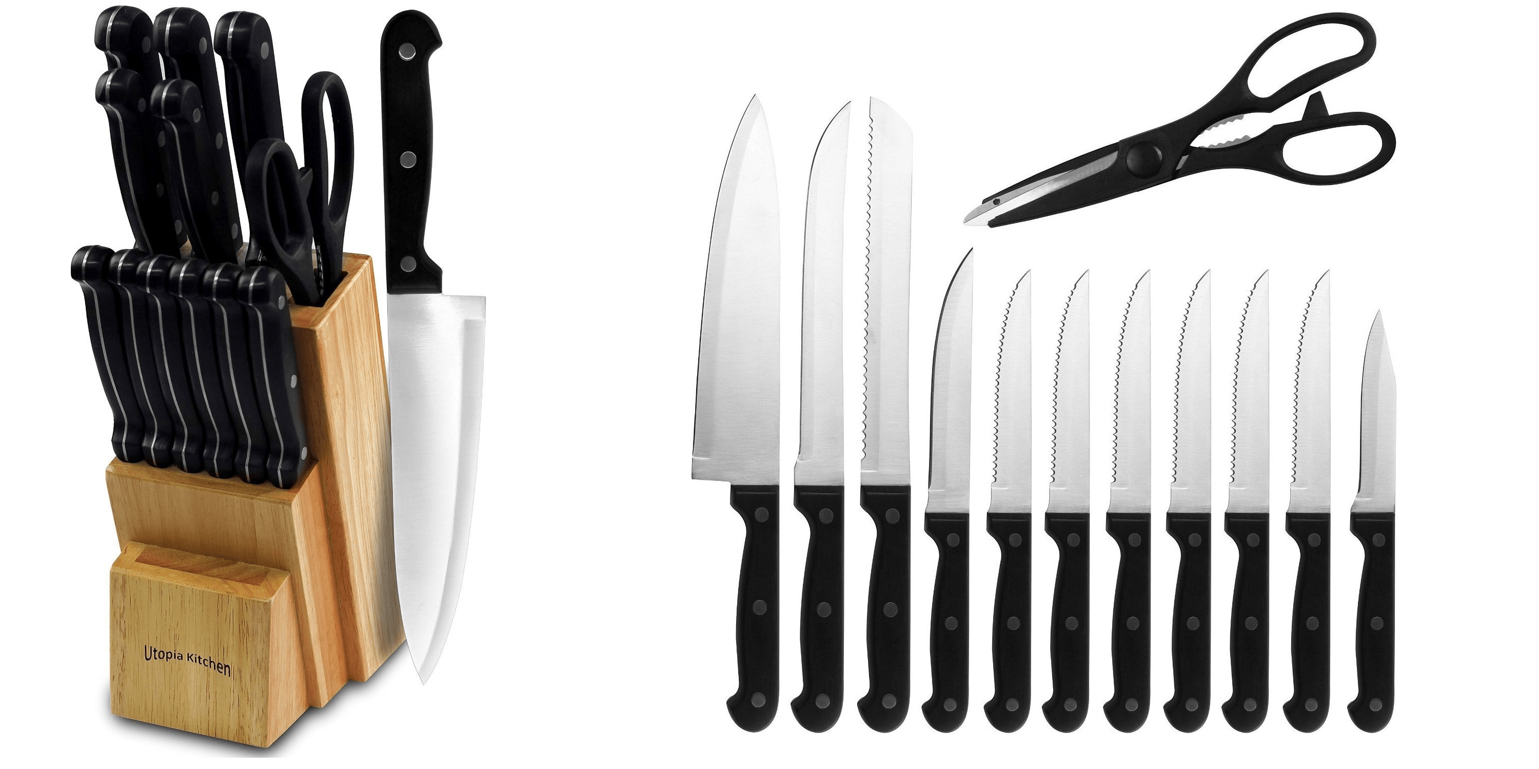 Highly Rated 13pc Knife Set With Wooden Block Just 22.99!! Common