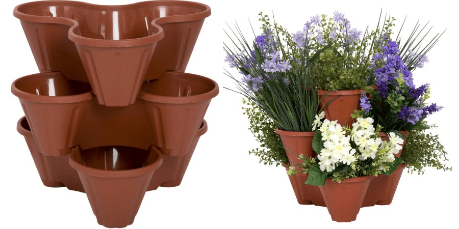 Set of 3 Pure Garden Stackable Planters Only $9.99 + FREE Shipping