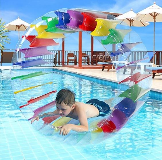 Greenco Kids Colorful Inflatable Water Wheel Roller Float Only 22.48