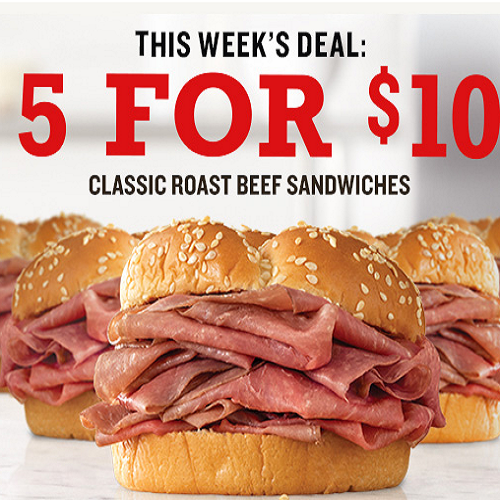 5 Arby’s Classic Roast Beef Sandwiches Only 10! (Only 2 each