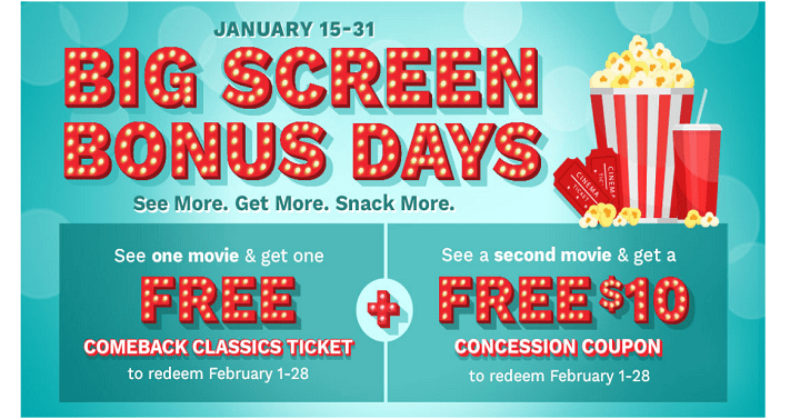 See 1 Movie Get 1 FREE at Cinemark! PLUS, FREE 10 Concession Coupon! Freebies2Deals