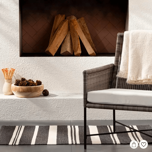 Threshold Designed with Studio McGee Outdoor Rug Black Stripe Only 15