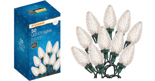 SYLVANIA 50 Light C9 Faceted Warm White Set LED Lights Just 3.47