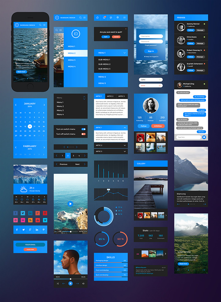 iPhone 6 UI Kit Free PSD Freebiesbug