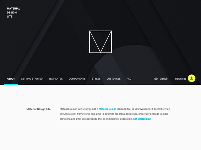 Material Design Lite framework Freebiesbug