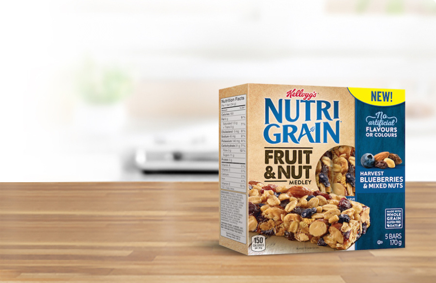 FREE NutriGrain Fruit & Nut Medley Bars 170g