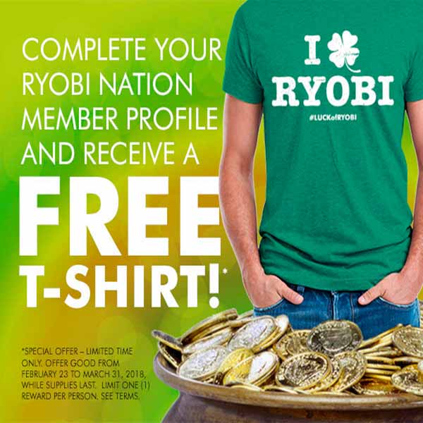 Free Ryobi TShirt Freebies Lovers