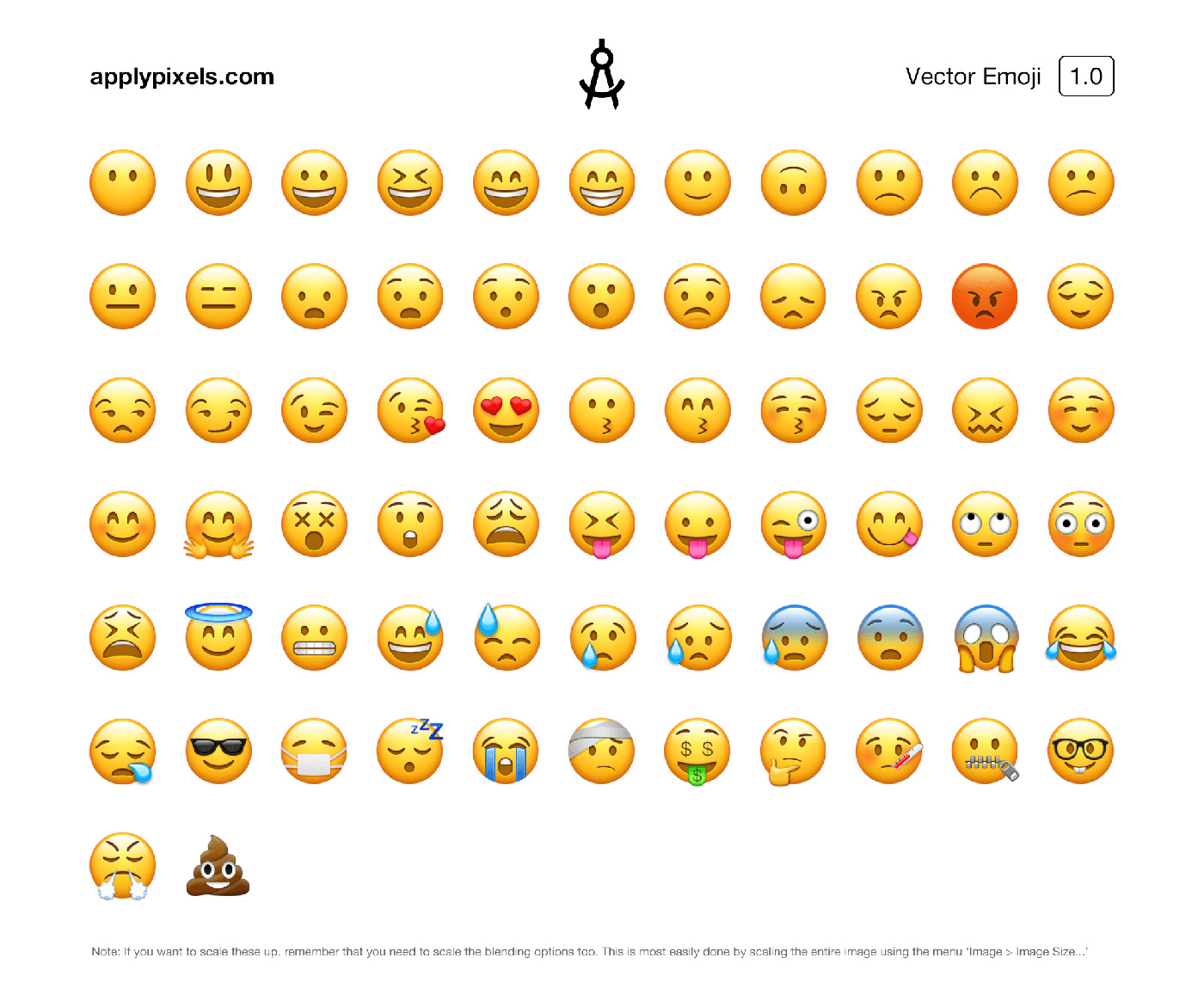 Vector Emoji Icons Easy Edit & Scale Iconset for