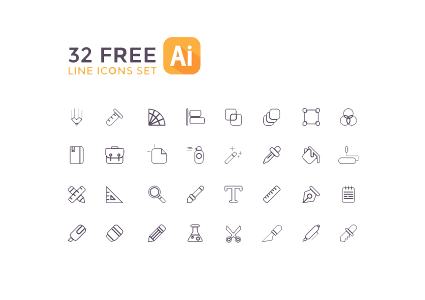 32freelineiconssetairesourceuiuxdesign FreebiesUI
