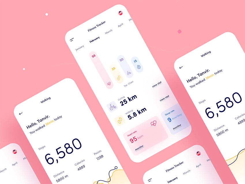 Fitness App UI Design Free Ui Kit Download