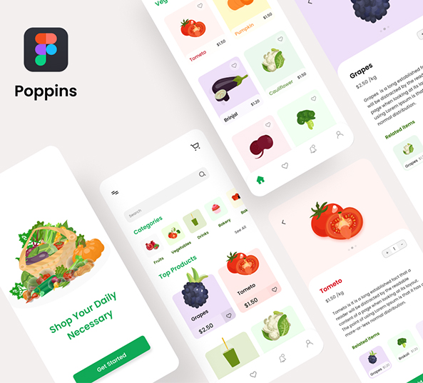 Grocery Shop App Design Figma Freebie FreebiesUI