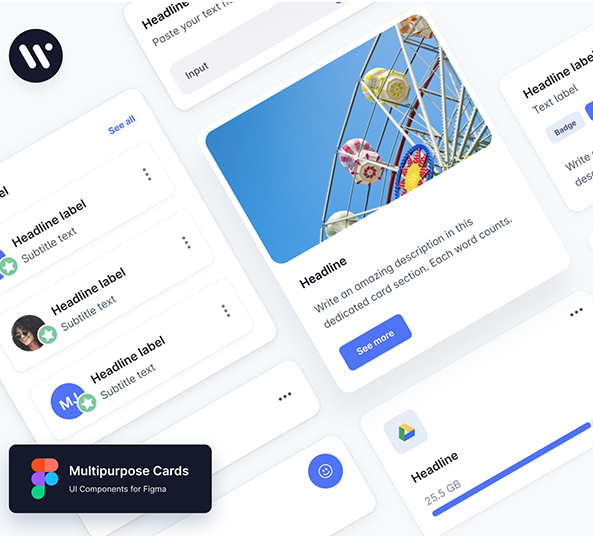Multipurpose Cards UI Kit Figma Freebie FreebiesUI