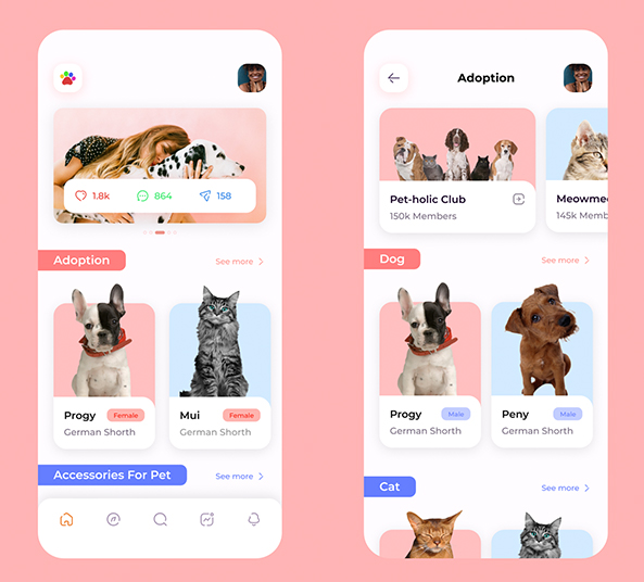 Pet Adoption UI App Figma Freebie Resources FreebiesUI