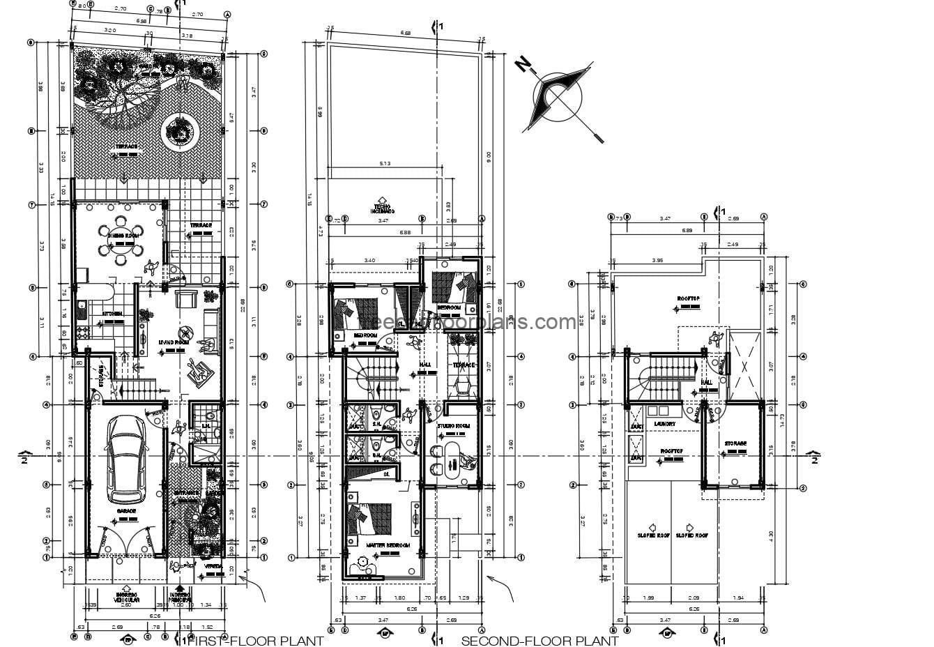 13 Floor Plan 2 Storey House Design With Rooftop Popular New Home