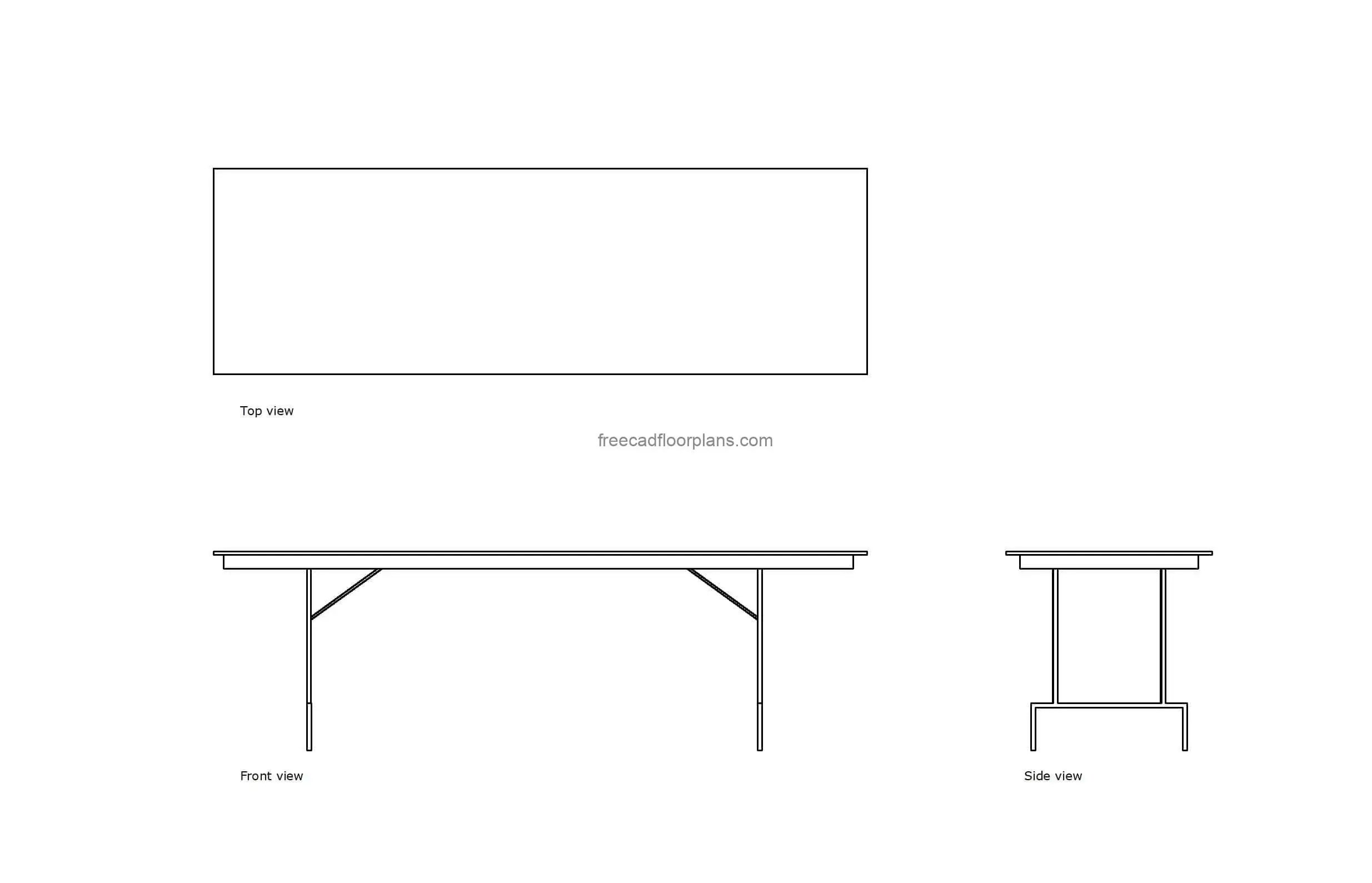 Folding Table, AutoCAD Block Free Cad Floor Plans