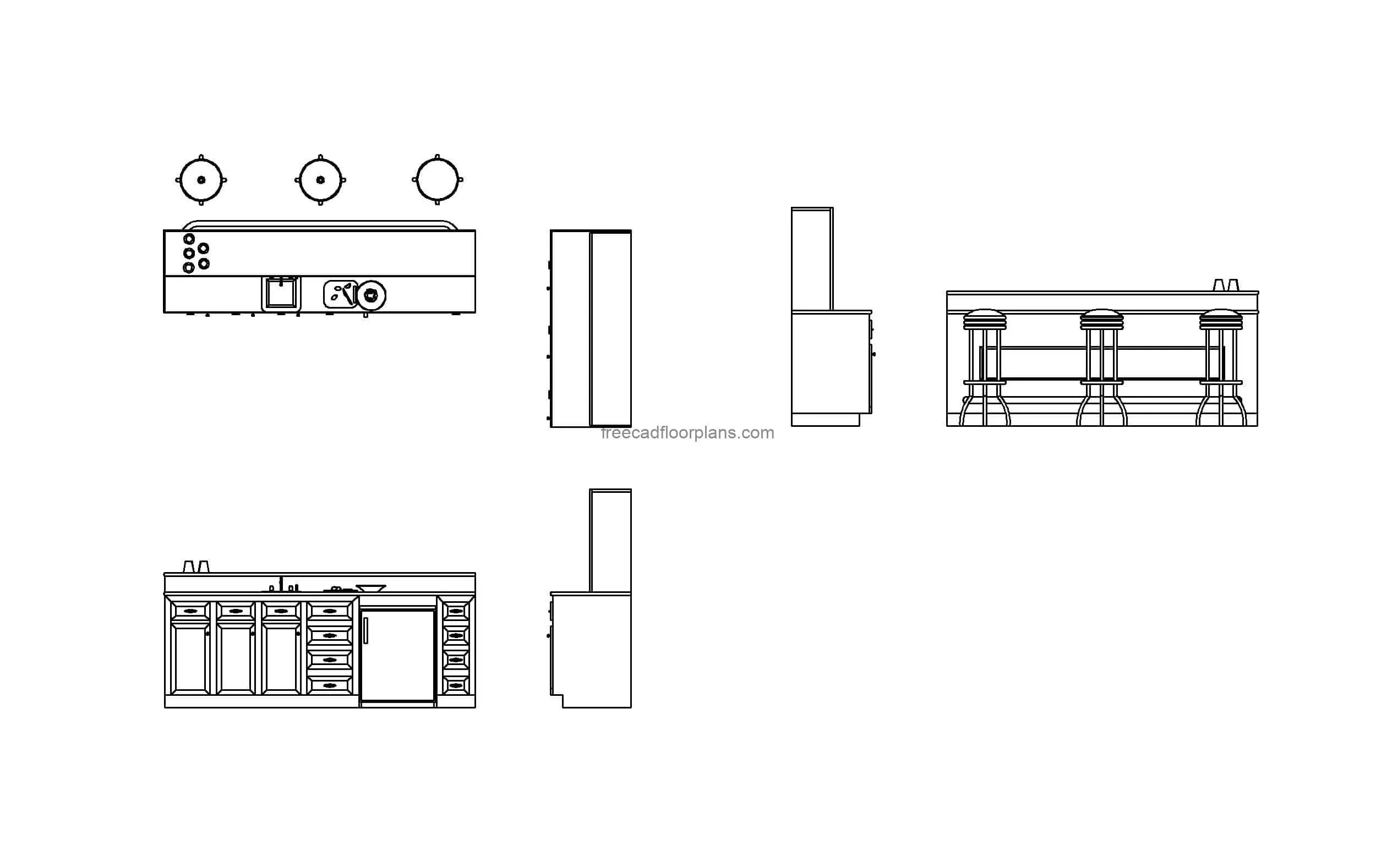 Mini Bar, AutoCAD Block Free Cad Floor Plans