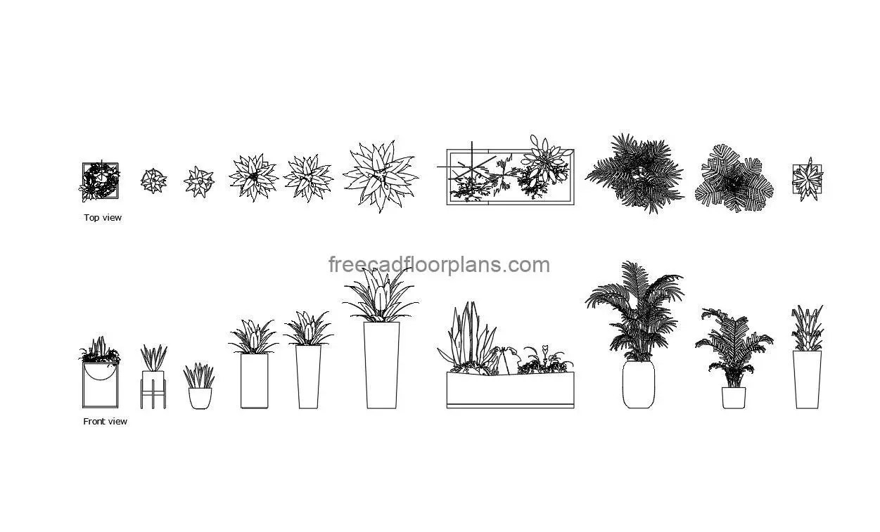 10 Planters Free CAD Drawings